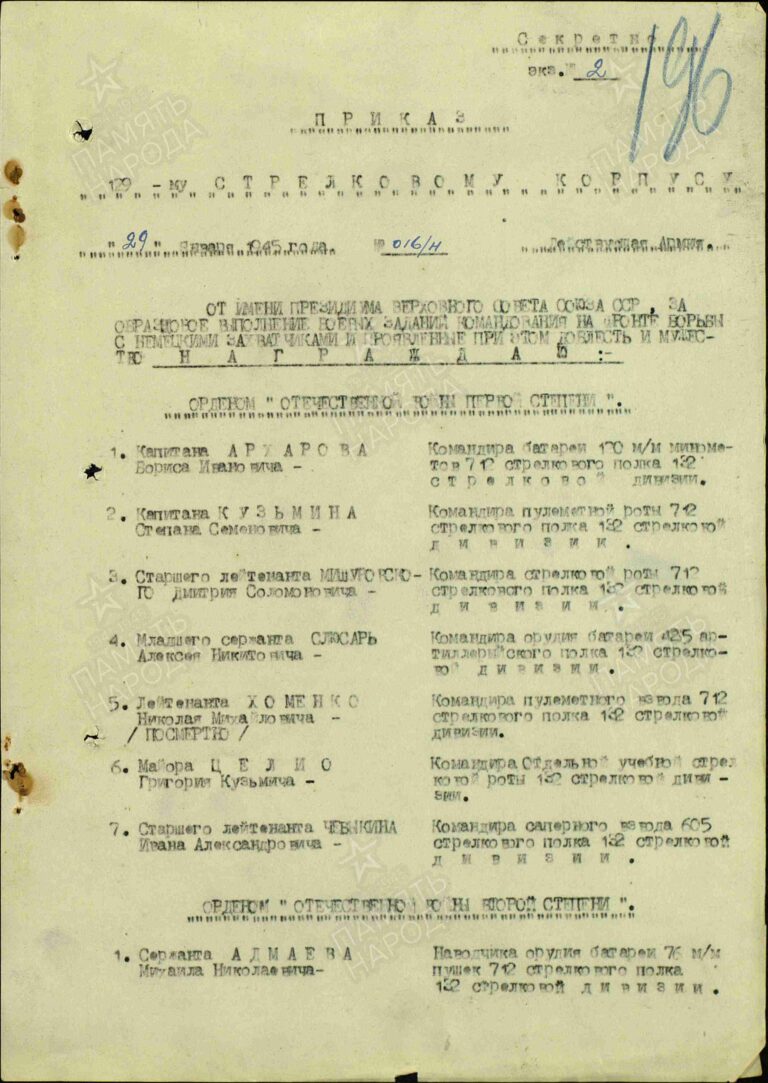 ЦАМО Ф.33 Оп.686196 Д.2494 Л.196