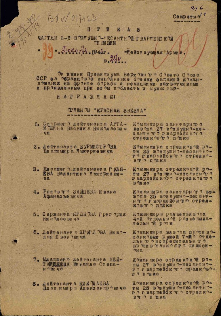 ЦАМО Ф.33 Оп.690155 Д.854 Л.109