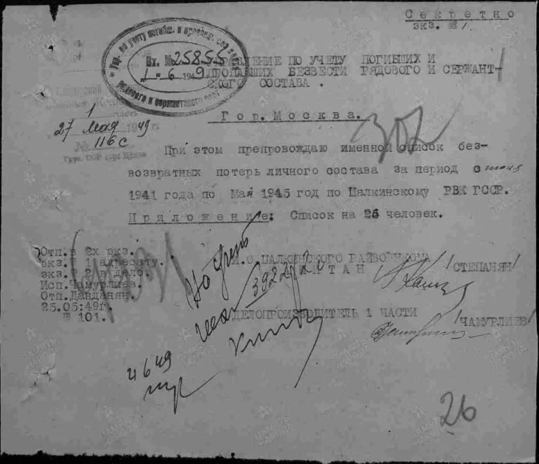 ЦАМО Ф.58 Оп.977522 Д.260 Л.302 (Ст.1)
