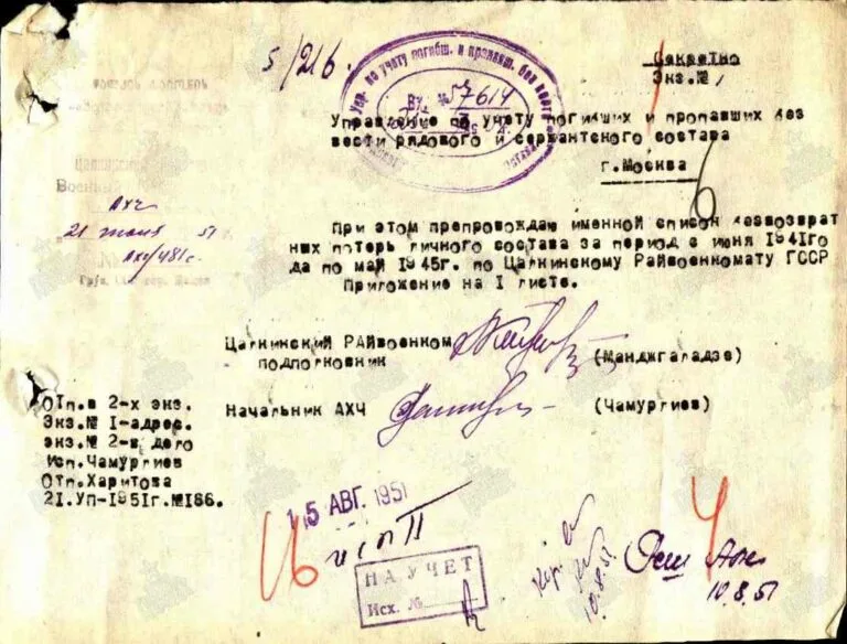 ЦАМО Ф.58 Оп.977524 Д.230 Л.6 (Ст.1)