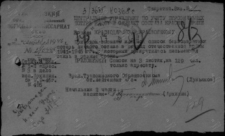 ЦАМО Ф.58 О.18004 Д.617 Л.81