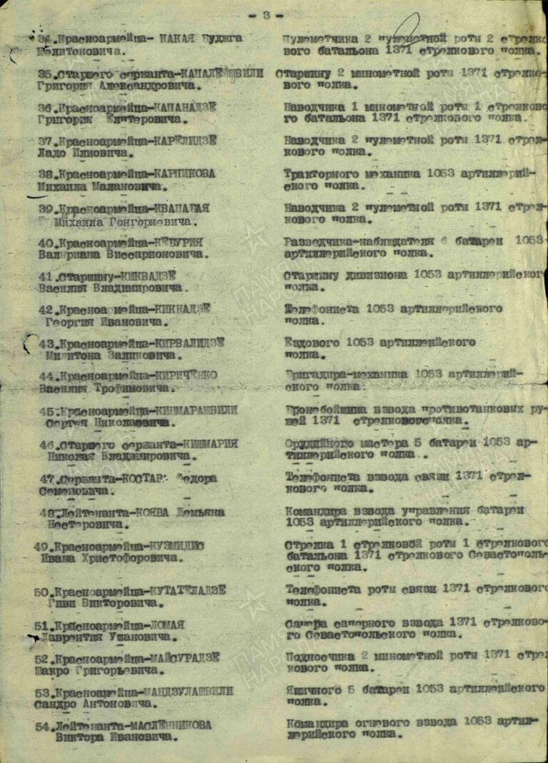 Кузьмидис Иван Христофорович. Орден Красной Звезды. Строка в наградном списке