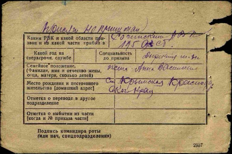 ЦАМО Ф.8472 О.45722 Д.60 Л.215об Афуксиниди Дмитрий Дмитриевич