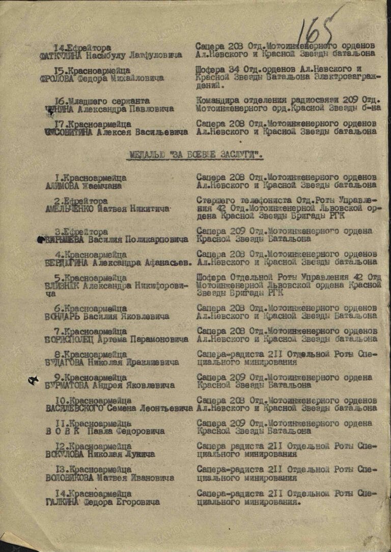 Будагов Николай Ираклиевич. Медаль За боевые заслуги. Строка в наградном списке