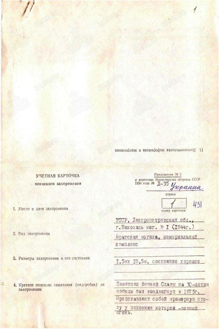 Украина Днепропетровская обл. г. Никополь Л.1