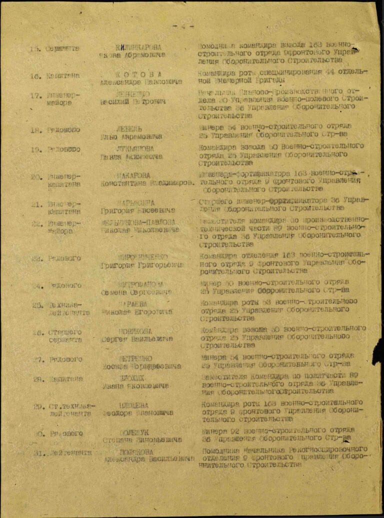 Килинкаров Яков Аврамович. Орден Красной Звезды. Строка в наградном списке