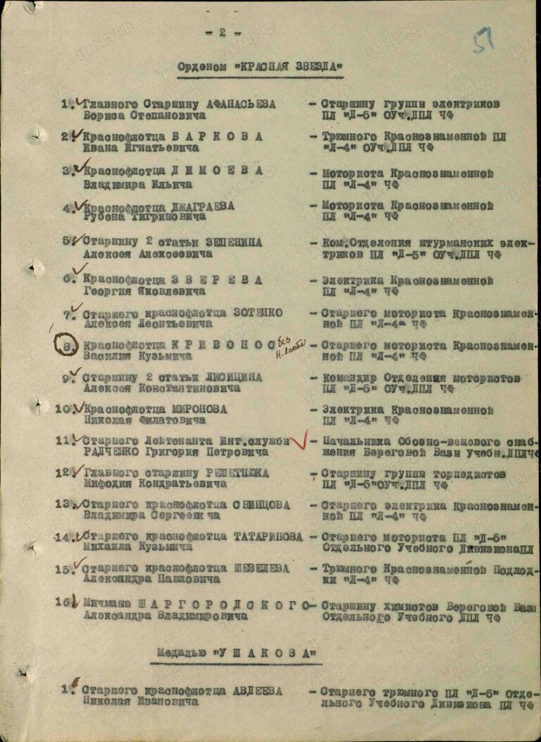 Димоев Владимир Ильич. Орден Красной Звезды. Строка в наградном списке