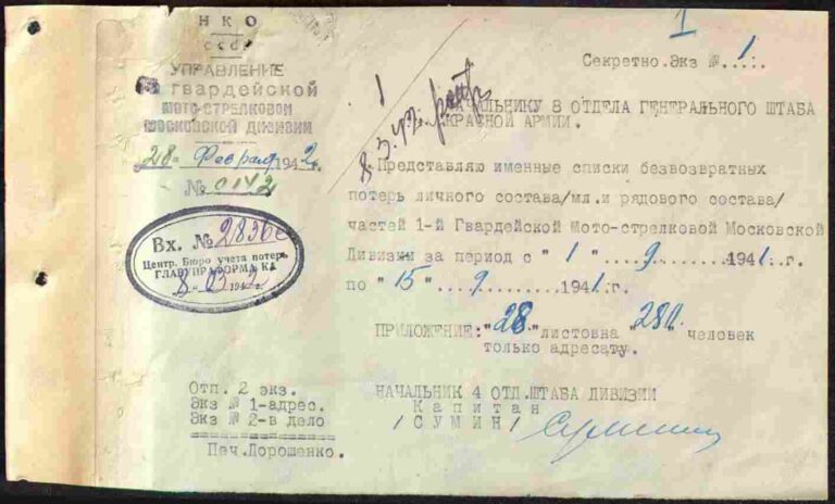 ЦАМО Ф.58 Оп.818883 Д.1125 Л.1