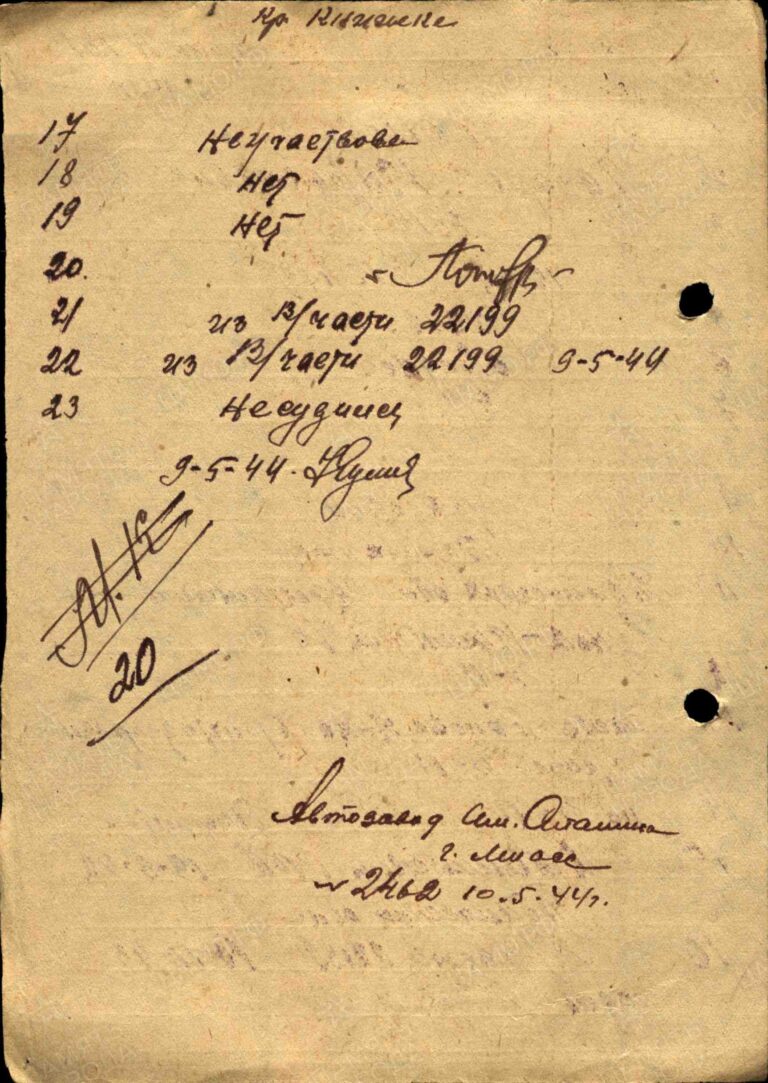 ЦАМО Челябинский ВПП Оп.565127 Д.60 Но.1420об