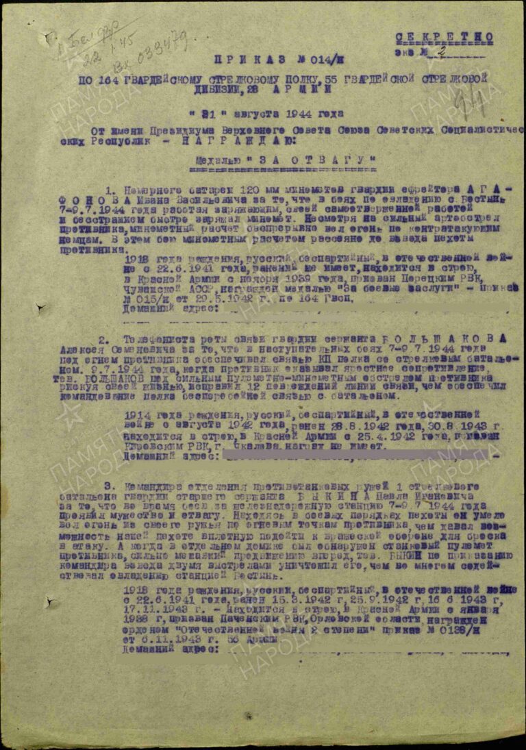 ЦАМО Ф.33 Оп.690155 Д.3659 Л.94