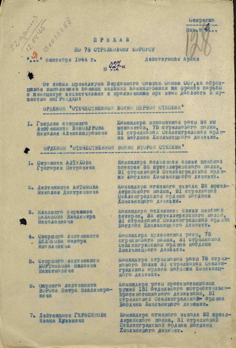 ЦАМО Ф.33 Оп.690155 Д.5285 Л.128