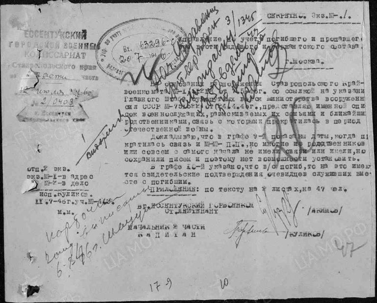 ЦАМО Ф.58 Оп.18004 Д.289 Л.20