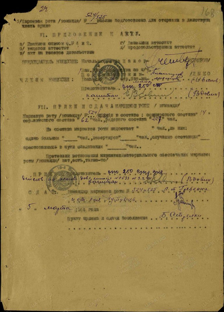 ЦАМО Ф.8297 Оп.28626 Д.3 Л.168