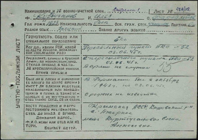 ЦАМО Ф.8510 Оп.185722 Д.5 Л.55