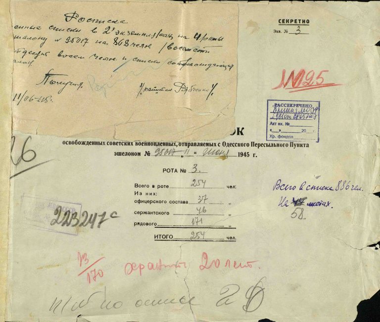 ЦАМО Одесский ВПП Оп.223247 Д.26 Л.1