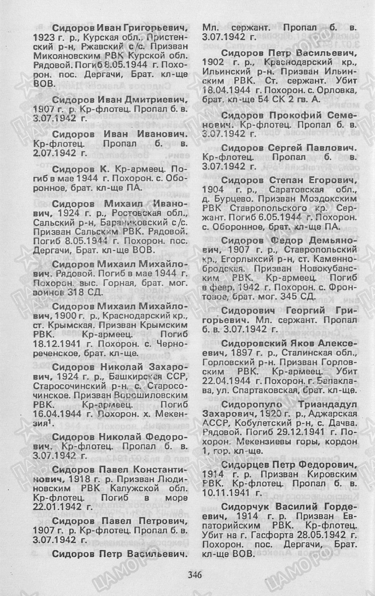 Книга Памяти. Город-герой Севастополь. Том 4. С.346