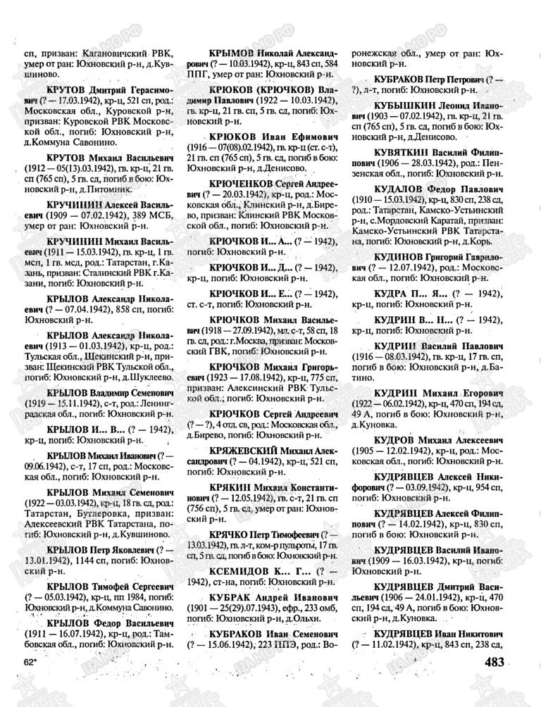 Книга памяти. Калужская область. Том 15. С.483