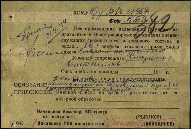 ЦАМО Армавирский ВПП Оп.192092 Д.11 Л.382