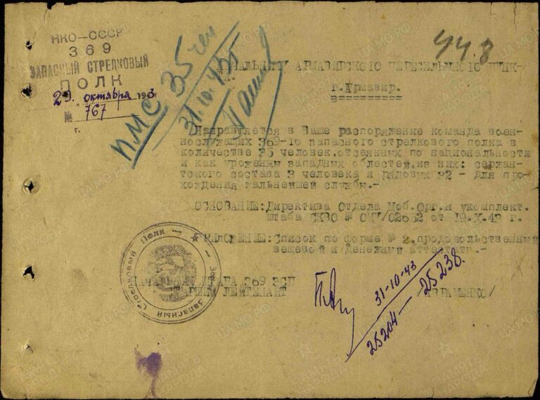 ЦАМО Армавирский ВПП Оп.192093 Д.22 Л.448