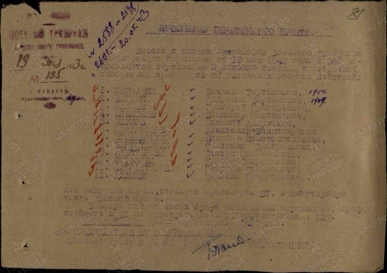 ЦАМО Армавирский ВПП Оп.192093 Д.3 Л.81