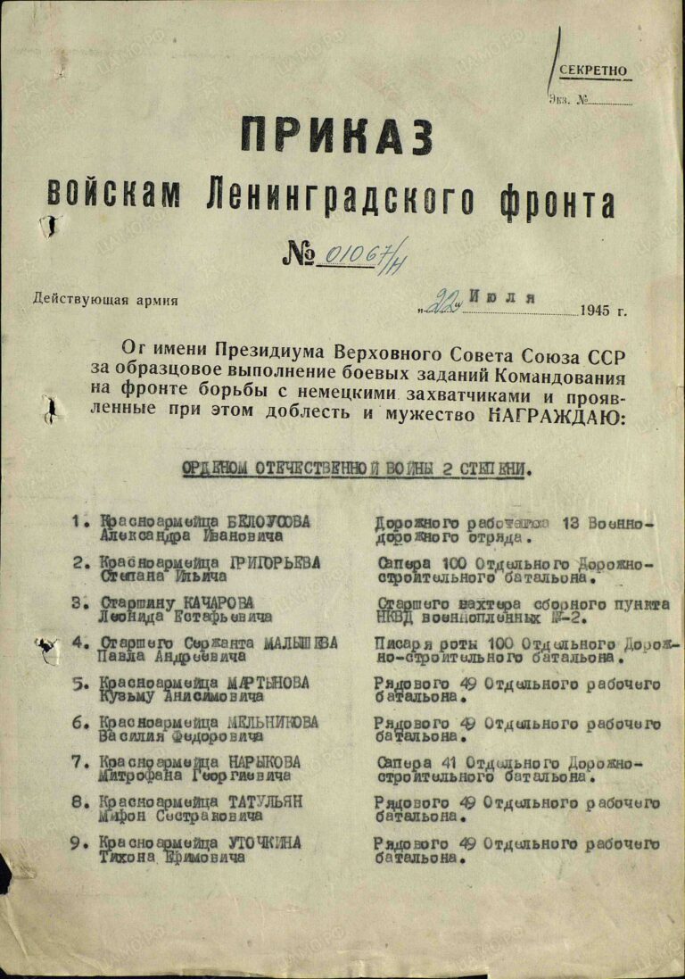 ЦАМО Ф.33 Оп.686196 Д.3045 Л.1