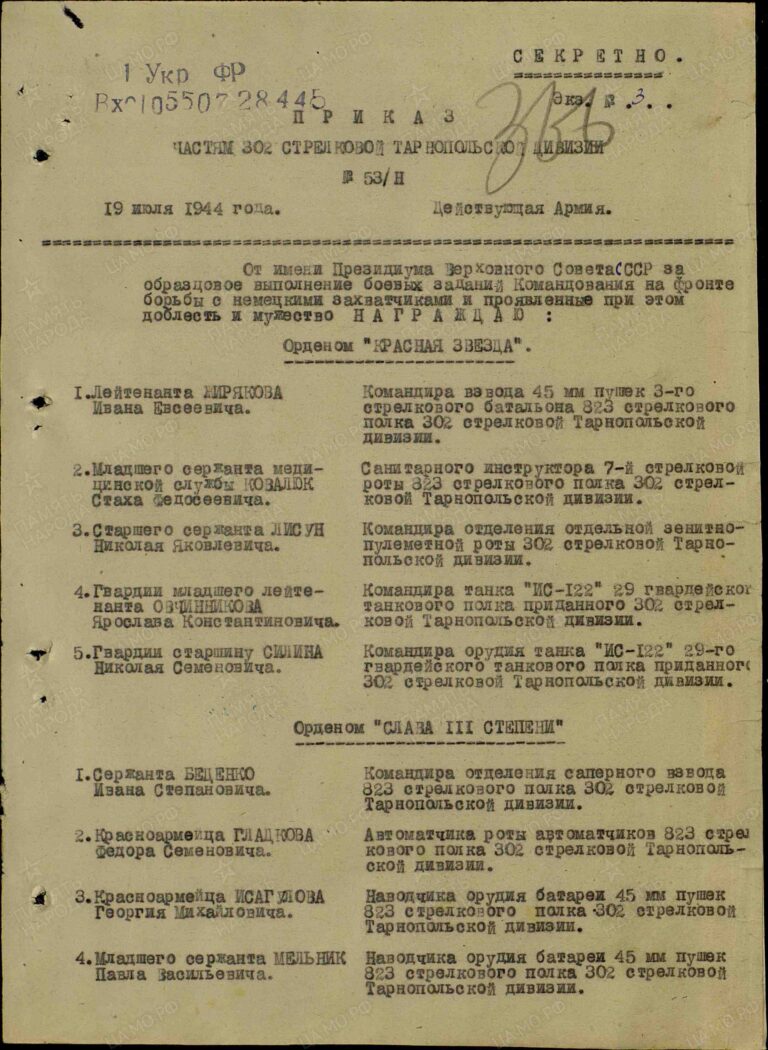 ЦАМО Ф.33 Оп.690155 Д.2333 Л.366