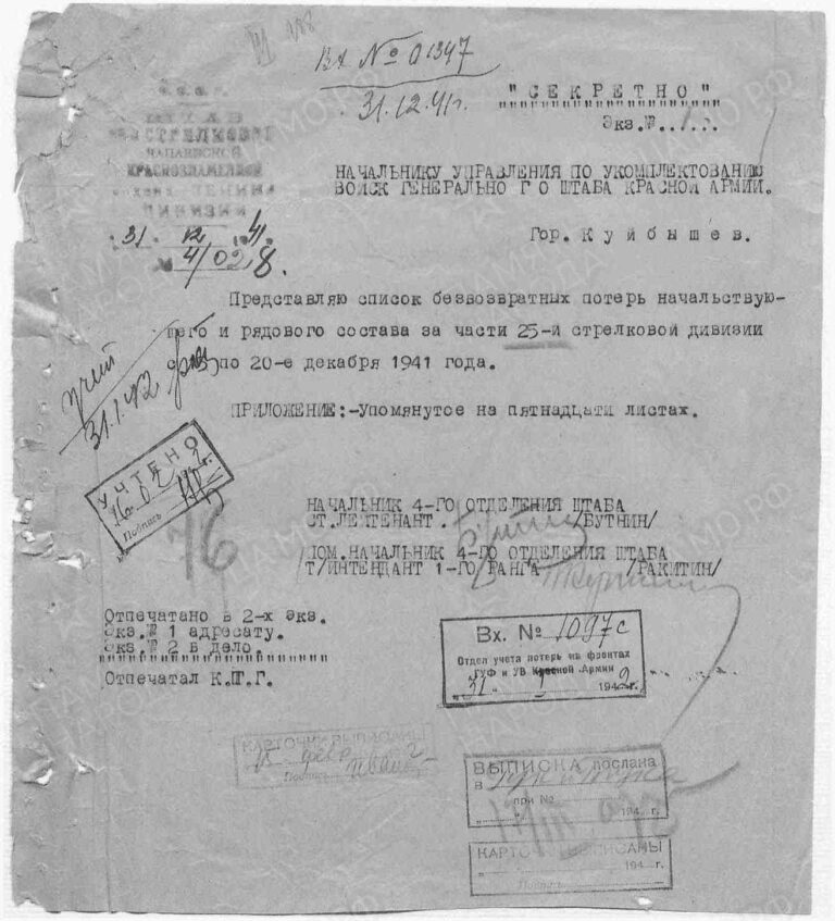 ЦАМО Ф.58 Оп.818883 Д.166 Л.1