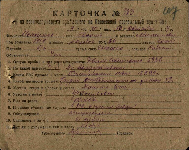 ЦАМО Пензенский ВПП Оп.163454 Д.104 Л.107