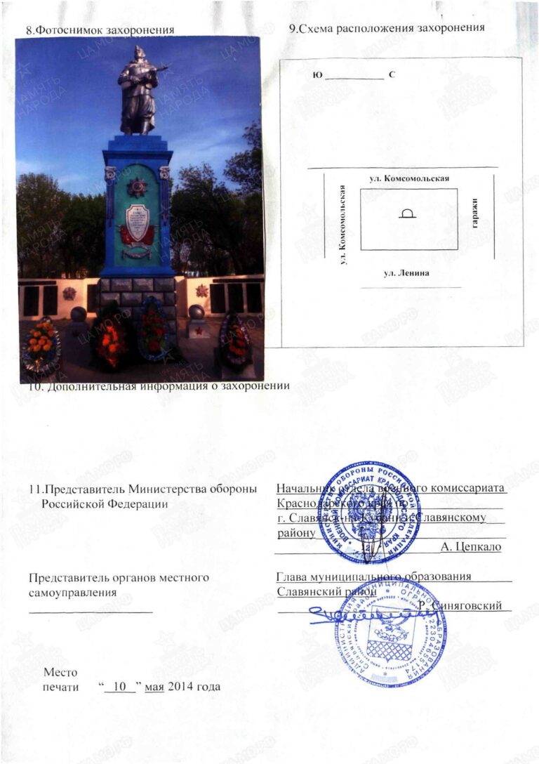 Захоронение 90205326 2. Учетная карточка