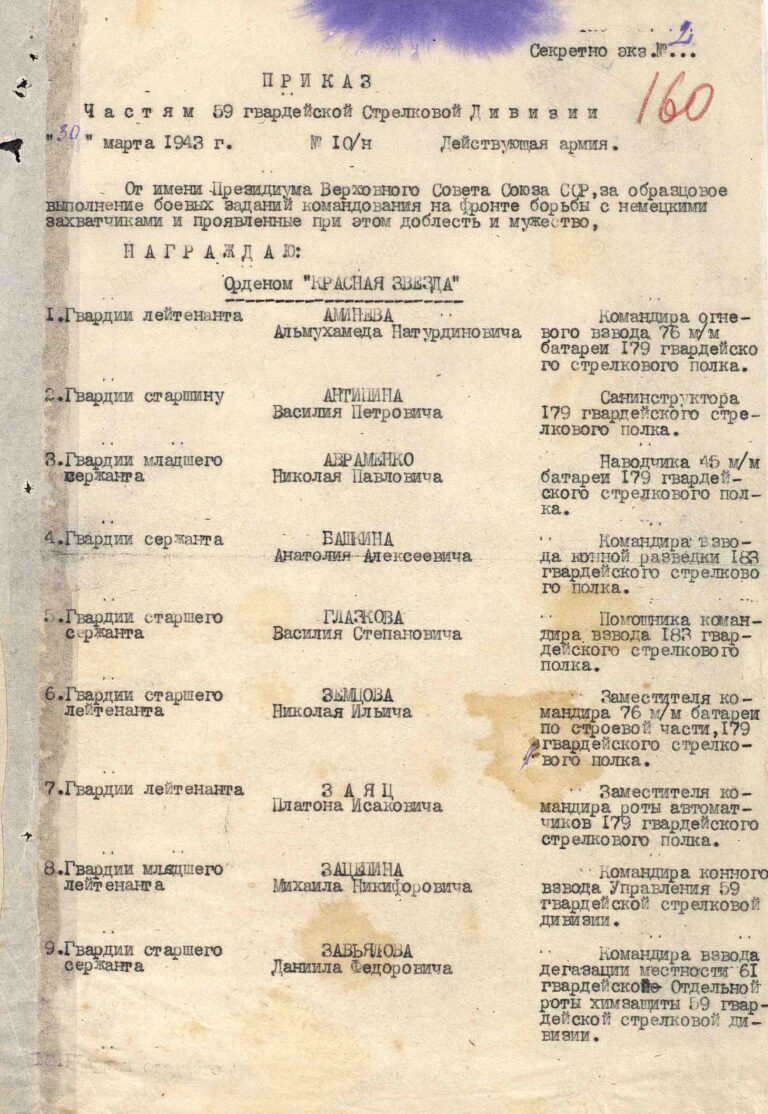 ЦАМО Ф.33 Оп.682526 Д.913 Л.160