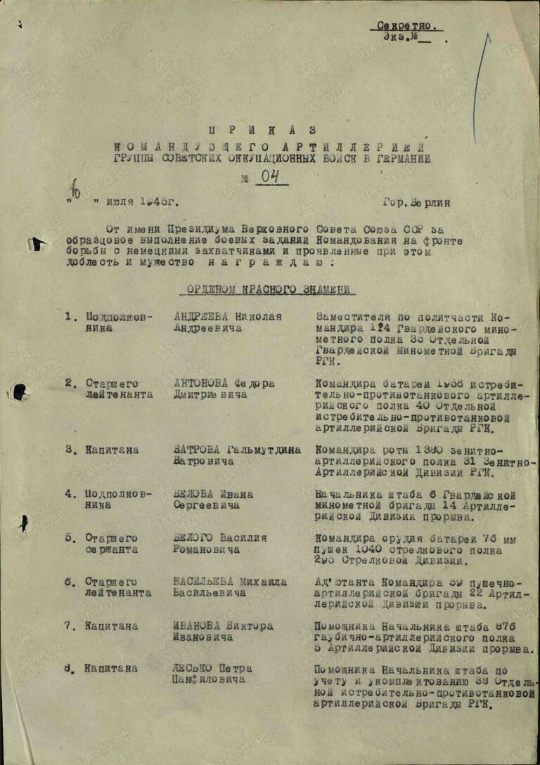 ЦАМО Ф.33 Оп.686196 Д.3503 Л.1