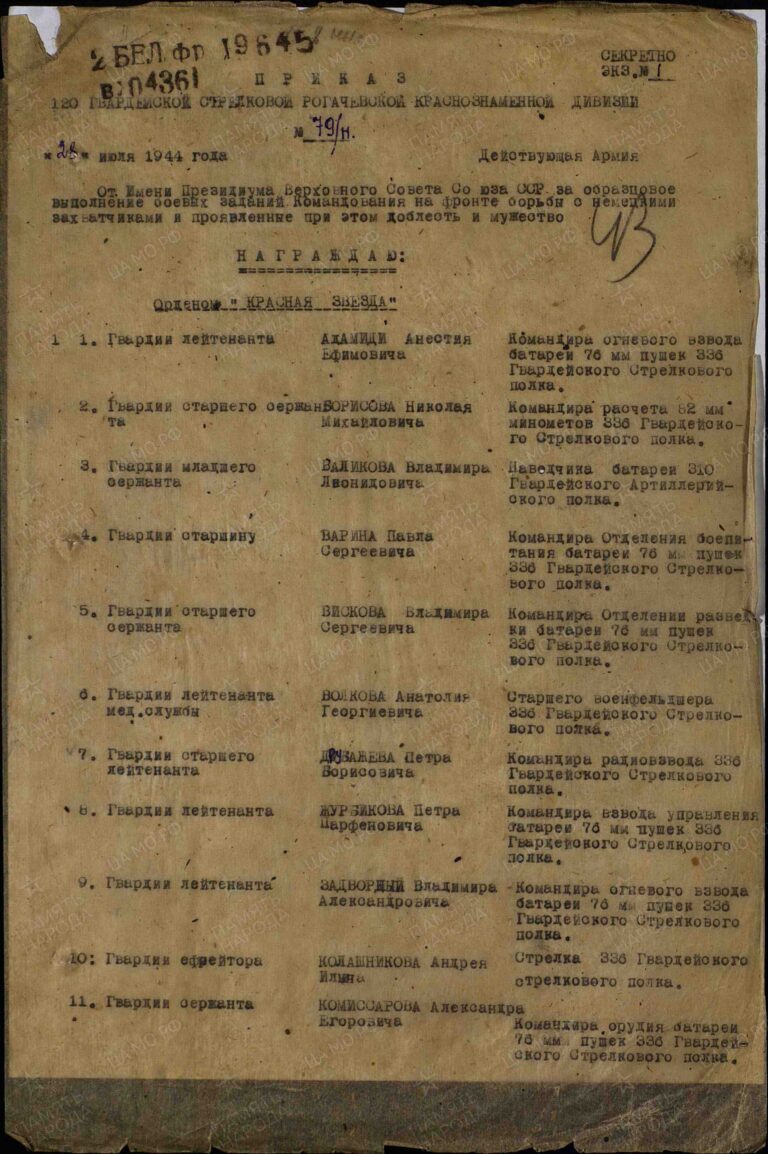 ЦАМО Ф.33 Оп.690155 Д.3930 Л.43