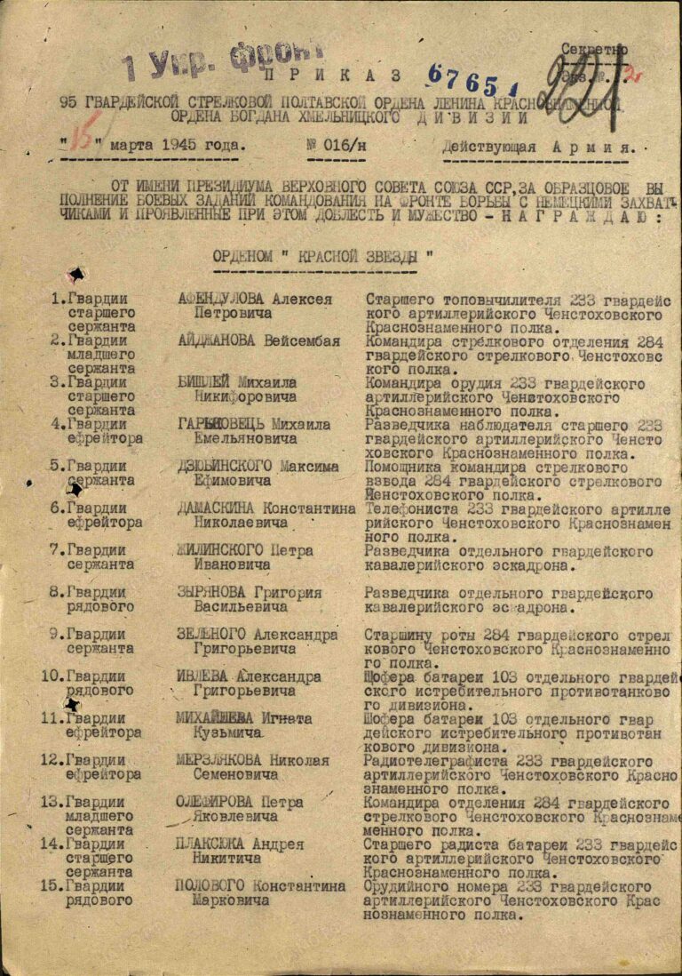 ЦАМО Ф.33 Оп.690155 Д.6673 Л.221