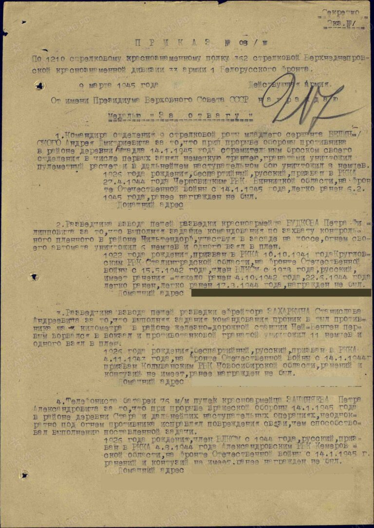 ЦАМО Ф.33 Оп.717037 Д.2103 Л.217