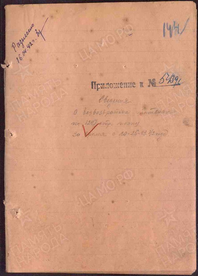 ЦАМО Ф.58 Оп.818883 Д.999 Л.144