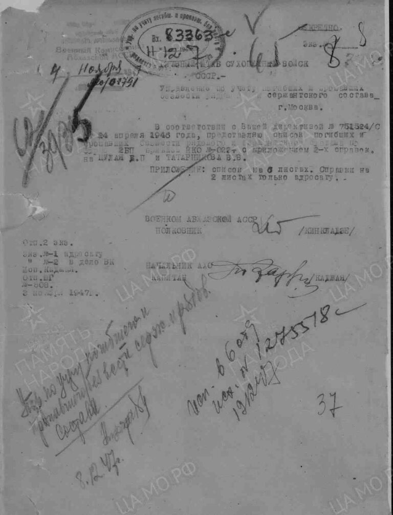 ЦАМО Ф.58 Оп.977520 Д.985 Л.65