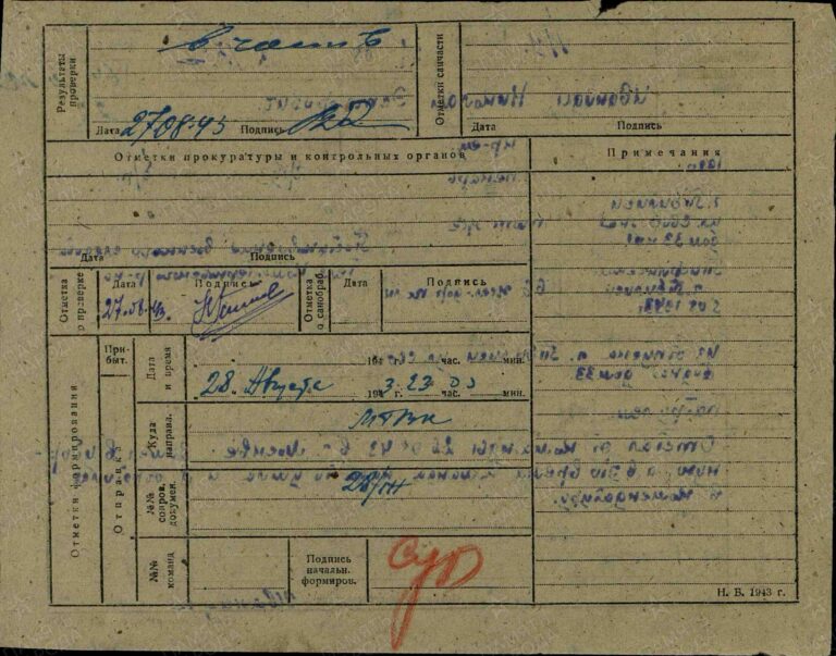 ЦАМО Московский ВПП Оп.462527 Д.5 Уч.кар.49об