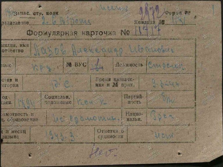 ЦАМО Сочинский ВПП Оп.129496 Д.5 Ф.К.11717