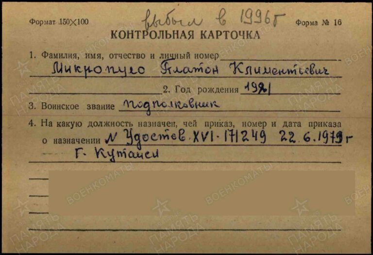 ВК г. Москвы Академический РВК Д.21000186 Микропуло Платон Климентьевич