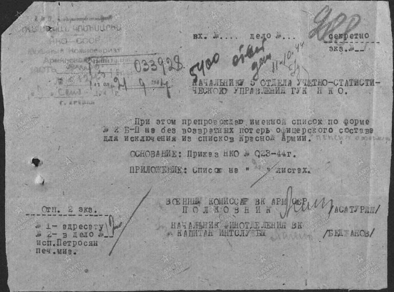 ЦАМО Ф.33 Оп.11458 Д.574 Л.288