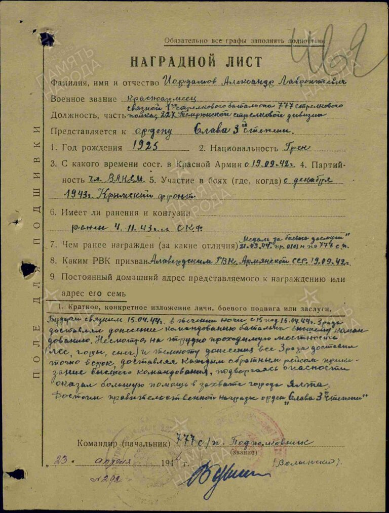 ЦАМО Ф.33 Оп.686044 Д.4367 Л.462