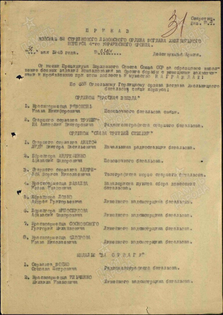 ЦАМО Ф.33 Оп.686196 Д.5369 Л.31