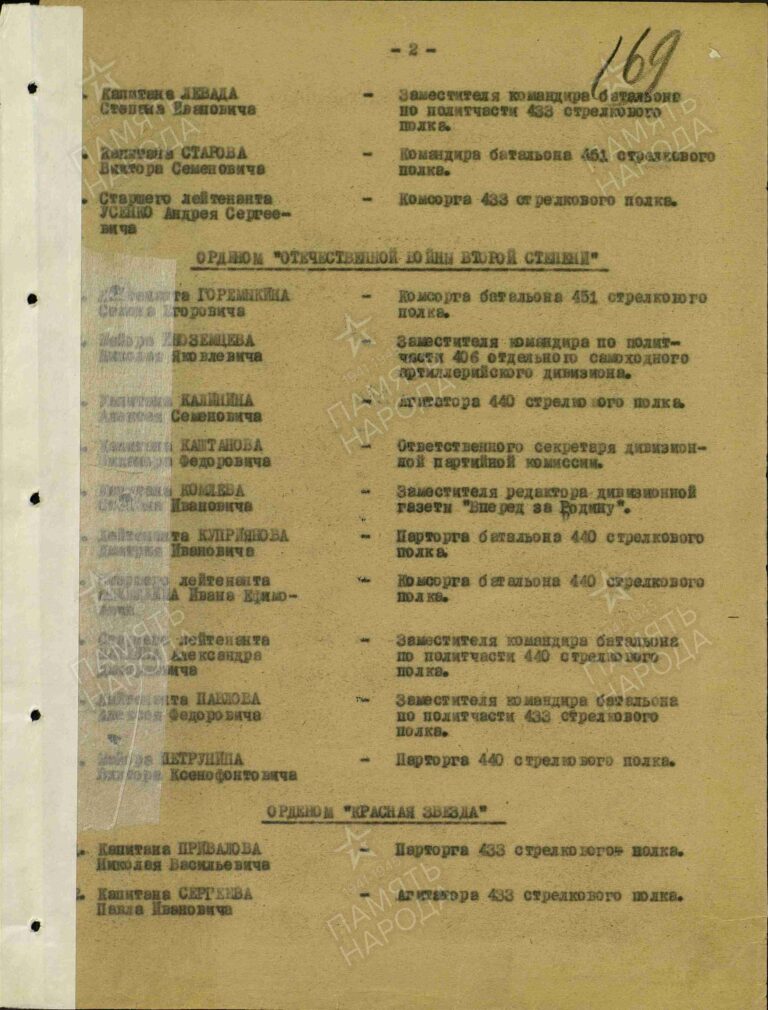 ЦАМО Ф.33 Оп.687572 Д.2609 Л.169