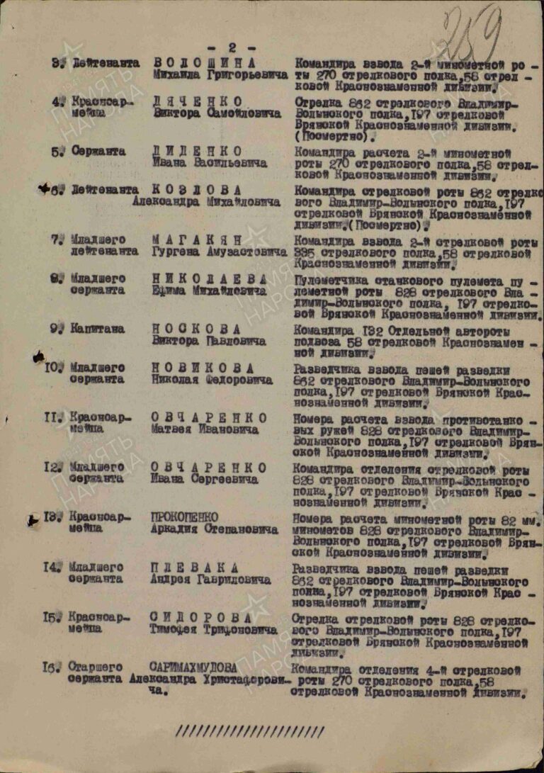 ЦАМО Ф.33 Оп.690155 Д.6762 Л.259