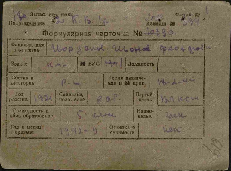 ЦАМО Сочинский ВПП Оп.129496 Д.3 Ф.К.10390