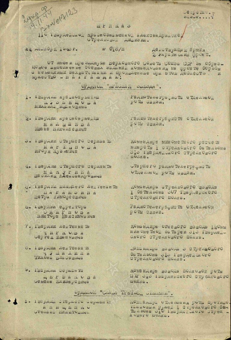 ЦАМО Ф.33 Оп.690155 Д.930 Л.1