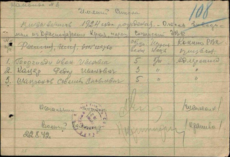 ЦАМО Ф.8466 Оп.8541 Д.2 Л.108