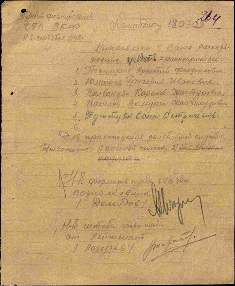 ЦАМО Ф.8472 Оп.19164 Д.41 Л.264