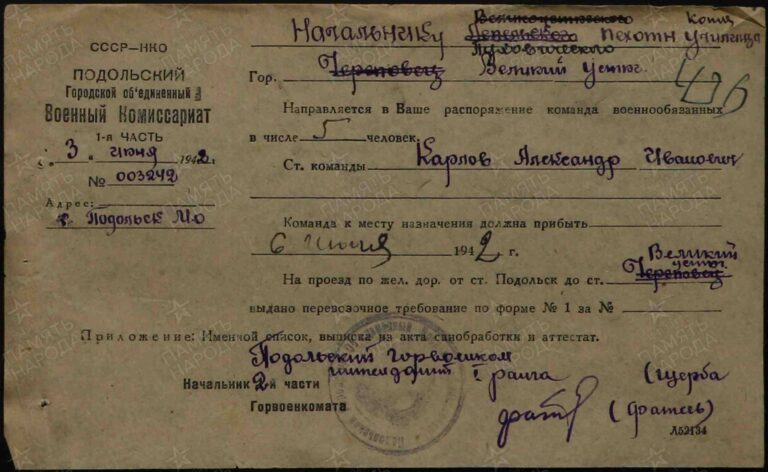 ВК Московской обл. Отдел по гг. Подольск, Климовск, Троицк, Щербинка и Подольскому р-ну Д.11004739 Л.436