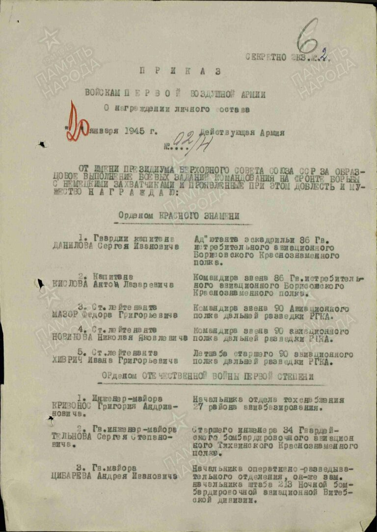 ЦАМО Ф.33 Оп.686196 Д.696 Л.6